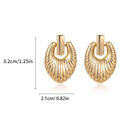 Waterdrop Striped Stud Earrings
