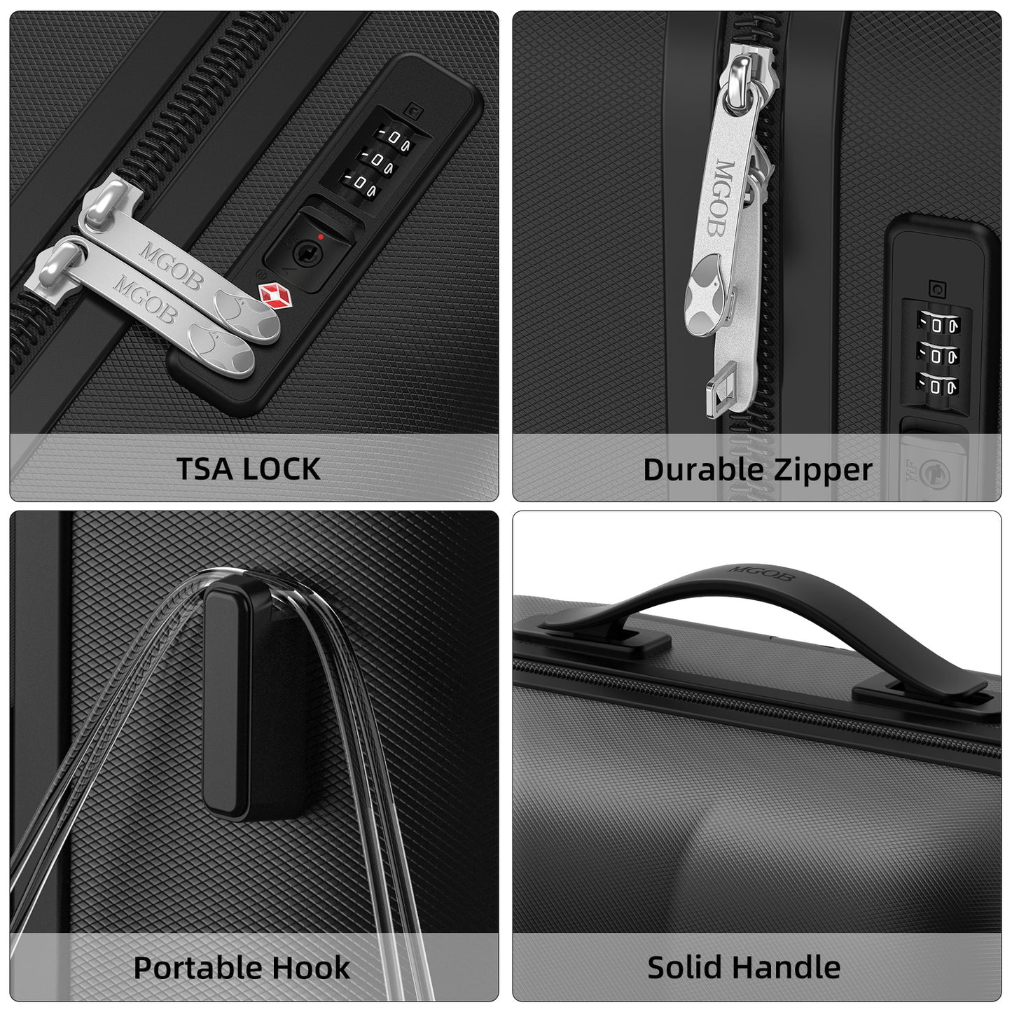 حقيبة سفر سوداء دوارة