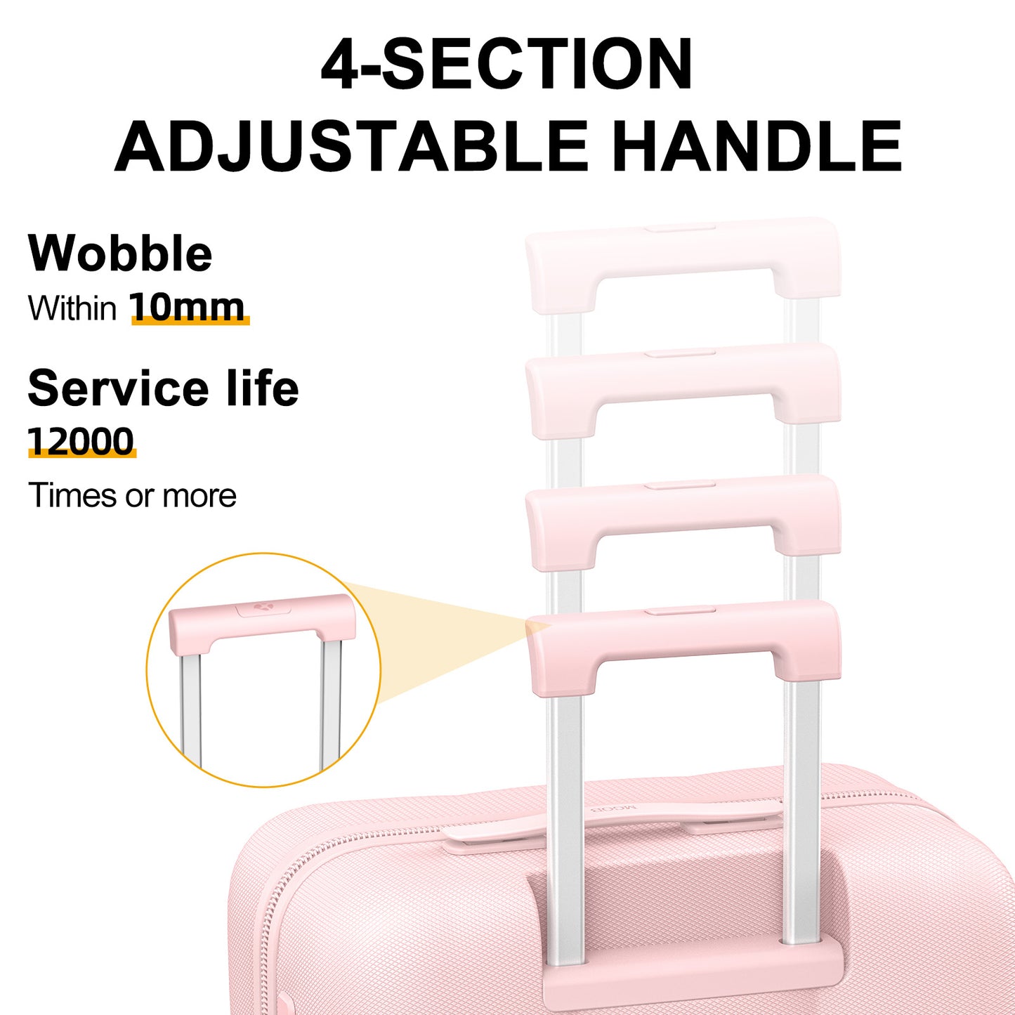 حقيبة سفر دوارة وردية اللون