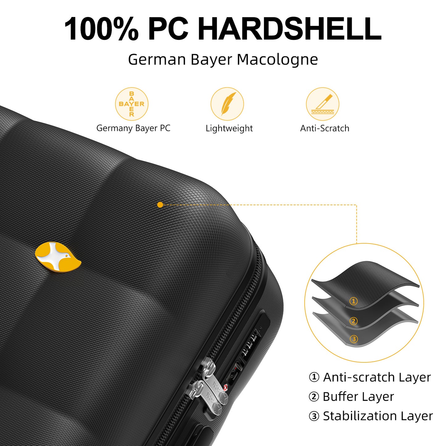 حقيبة سفر سوداء دوارة