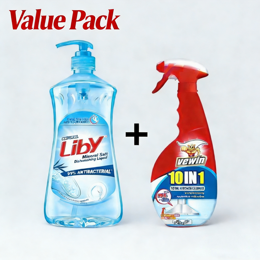 Mineral Salt Dish Soap & Heavy-Duty Degreaser Bundle